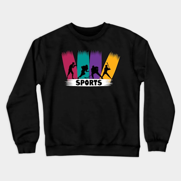 Sports Boxing Football Ice Hockey Baseball Gift Idea Crewneck Sweatshirt by Macphisto Shirts